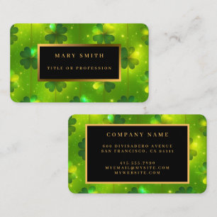 Green Trendy St Patrick's Day Clover Collectie Visitekaartje