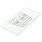 Green Trendy Typografie Save the Date Magnet Magneet (Linkerzijde)