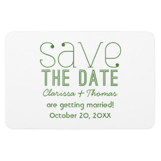 Green Trendy Typografie Save the Date Magnet Magneet