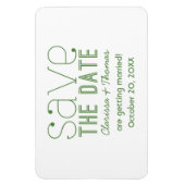 Green Trendy Typografie Save the Date Magnet Magneet (Verticaal)