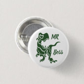 Green Trex de baas Dino Ronde Button 3,2 Cm (Voorkant /achterkant)