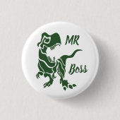 Green Trex de baas Dino Ronde Button 3,2 Cm (Voorkant)