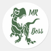 Green Trex de baas Dino Ronde Sticker (Voorkant)