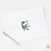 Green Trex de baas Dino Ronde Sticker (Envelop)