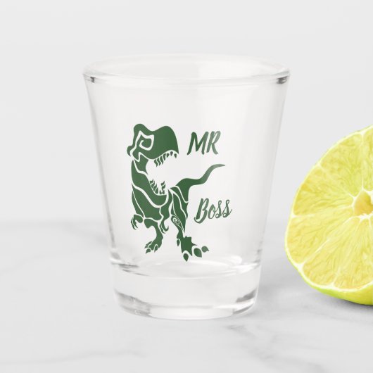 Green Trex de baas Dino Shot Glas (Voorkant)