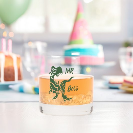 Green Trex de baas Dino Whisky Glas (Insitu (Verjaardag))