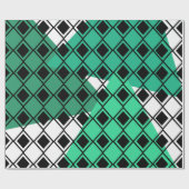 Green Triangle Harlequin Cadeaupapier (Vlak)