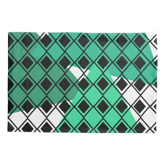 Green Triangle Harlequin Kussensloop (Achterkant)