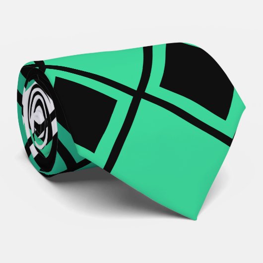 Green Triangle Harlequin Stropdas (Opgerold)