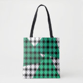 Green Triangle Harlequin Tote Bag (Voorkant)