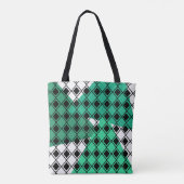 Green Triangle Harlequin Tote Bag (Achterkant)