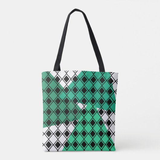 Green Triangle Harlequin Tote Bag (Achterkant)