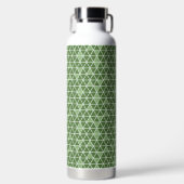 Green Triangles Pattern Water Bottle Waterfles (Voorkant)