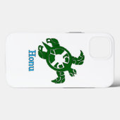 Green Tribal Honu Zee Turtle on White Case-Mate iPhone Case (Achterkant (horizontaal))