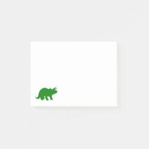 Green Triceratops Dinosaur Silhouette Post-it® Notes