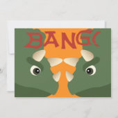 Green Triceratops Dinosaur Third Birthday Kaart (Achterkant)