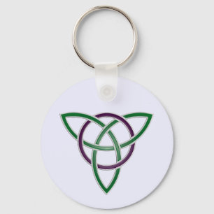 Green Trinity Knot Sleutelhanger