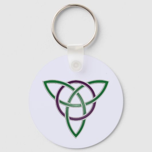 Green Trinity Knot Sleutelhanger (Voorkant)