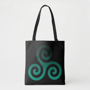 Green Tris Black Tote Bag