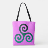Green Tris Fuchsia Pink Tote Bag (Achterkant)