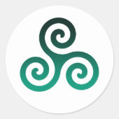 Green Tris Ronde Sticker (Voorkant)