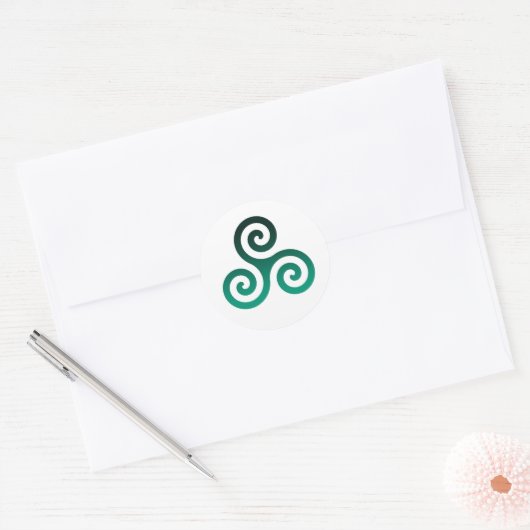 Green Tris Ronde Sticker (Envelop)
