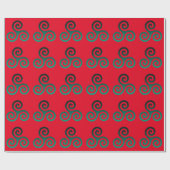 Green Tris Symbol Red Cadeaupapier (Vlak)