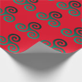 Green Tris Symbol Red Cadeaupapier (Hoek)