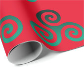 Green Tris Symbol Red Cadeaupapier (Rol Hoek)