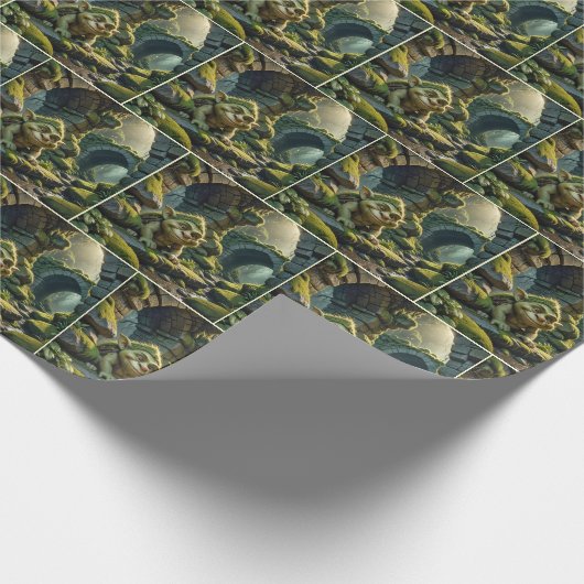 Green Troll Under a Stone Bridge Cadeaupapier (Hoek)