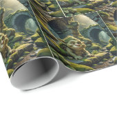 Green Troll Under a Stone Bridge Cadeaupapier (Rol Hoek)