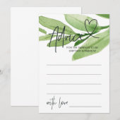 Green Tropical Baby shower Advice Game Card Kaart (Voorkant / Achterkant)