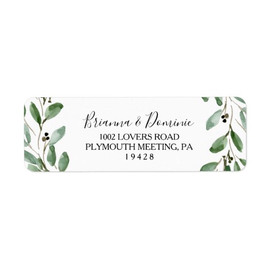 Green Tropical Eucalyptus Return Address Label (Voorkant)