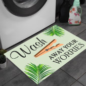 Green Tropical Funny Laundry Room Sign Deurmat