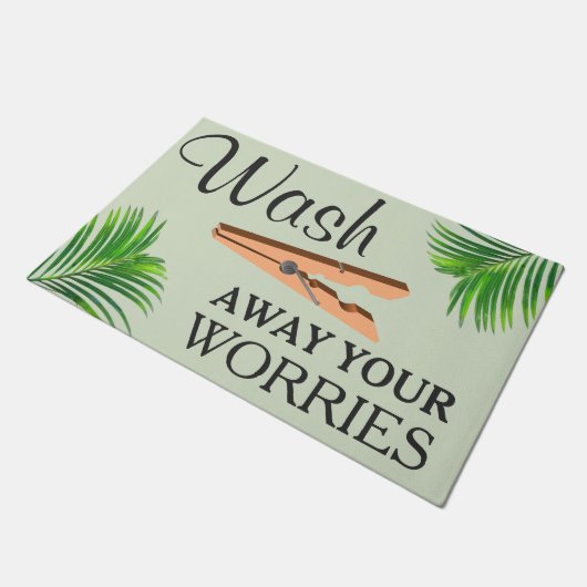 Green Tropical Funny Laundry Room Sign Deurmat (Schuin)