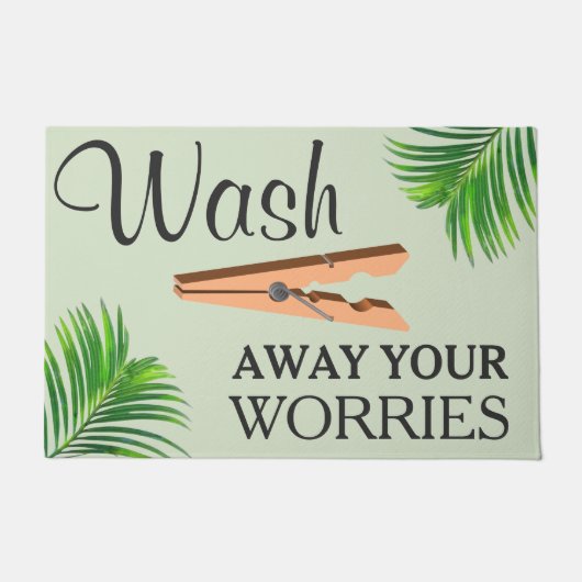 Green Tropical Funny Laundry Room Sign Deurmat (Voorkant)