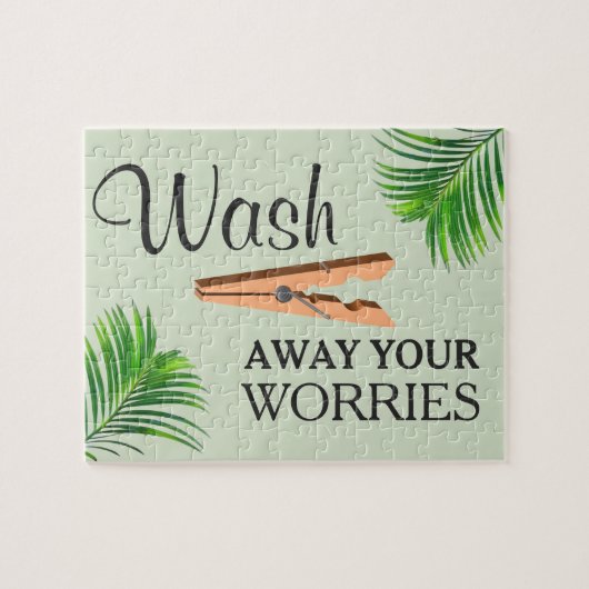 Green Tropical Funny Laundry Room Sign Legpuzzel (Horizontaal)