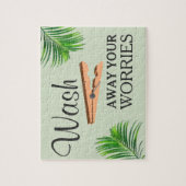 Green Tropical Funny Laundry Room Sign Legpuzzel (Verticaal)