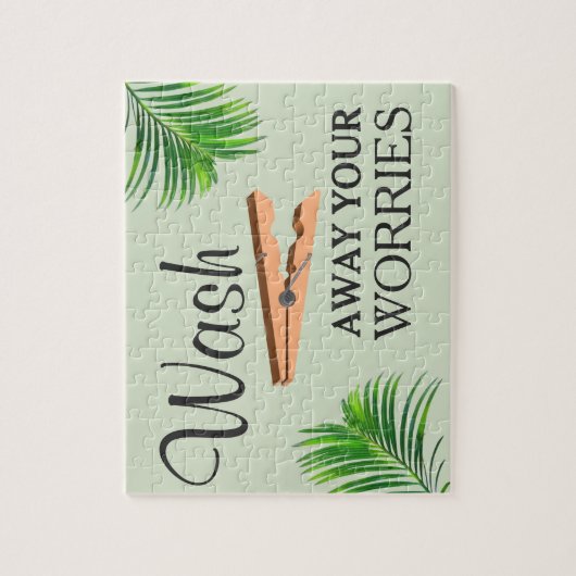 Green Tropical Funny Laundry Room Sign Legpuzzel (Verticaal)