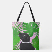 Green Tropical Island Black Dog Canvas tas (Achterkant)