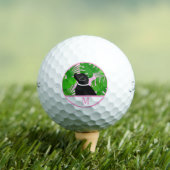 Green Tropical Island Black Dog Golf Ball Golfballen (Insitu Shirt)