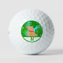 Green Tropical Island Gele Hond Golf Ball Golfballen