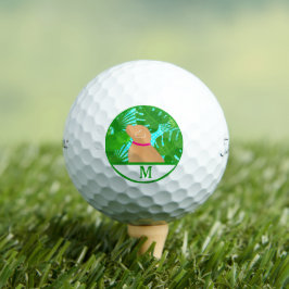 Green Tropical Island Gele Hond Golf Ball Golfballen