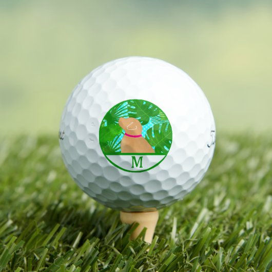 Green Tropical Island Gele Hond Golf Ball Golfballen (Insitu Shirt)