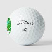 Green Tropical Island Gele Hond Golf Ball Golfballen (Logo)