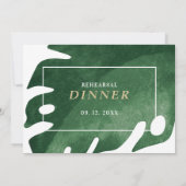 Green tropical leaf Rehearsal Dinner Kaart (Achterkant)