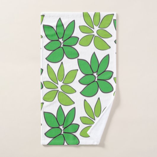 Green Tropical Leaves Bad Handdoek (Handdoek)
