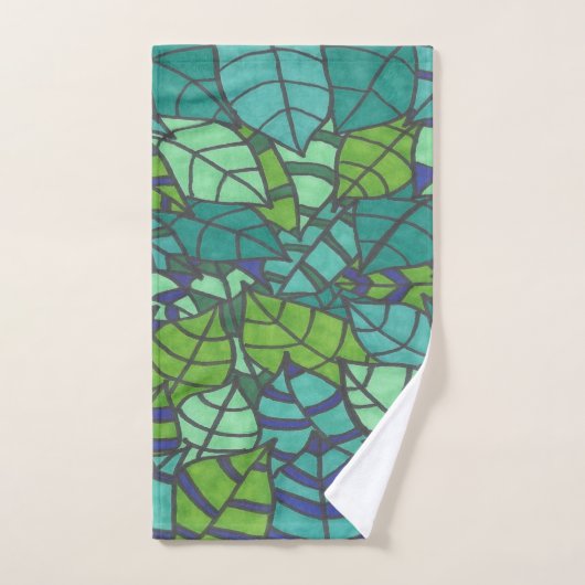 Green Tropical Leaves Bad Handdoek (Handdoek)