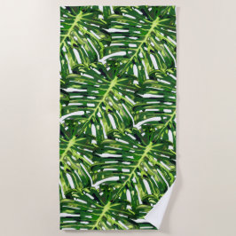 Green Tropical Leaves Beach Towel Strandlaken