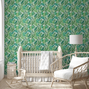 Green Tropical Leaves Behang